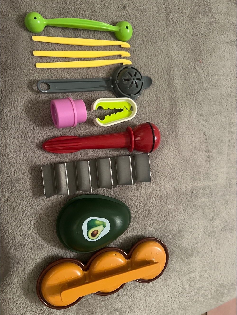 Vintage Avocado Themed Kitchen Tool Set with Multiple Accessories